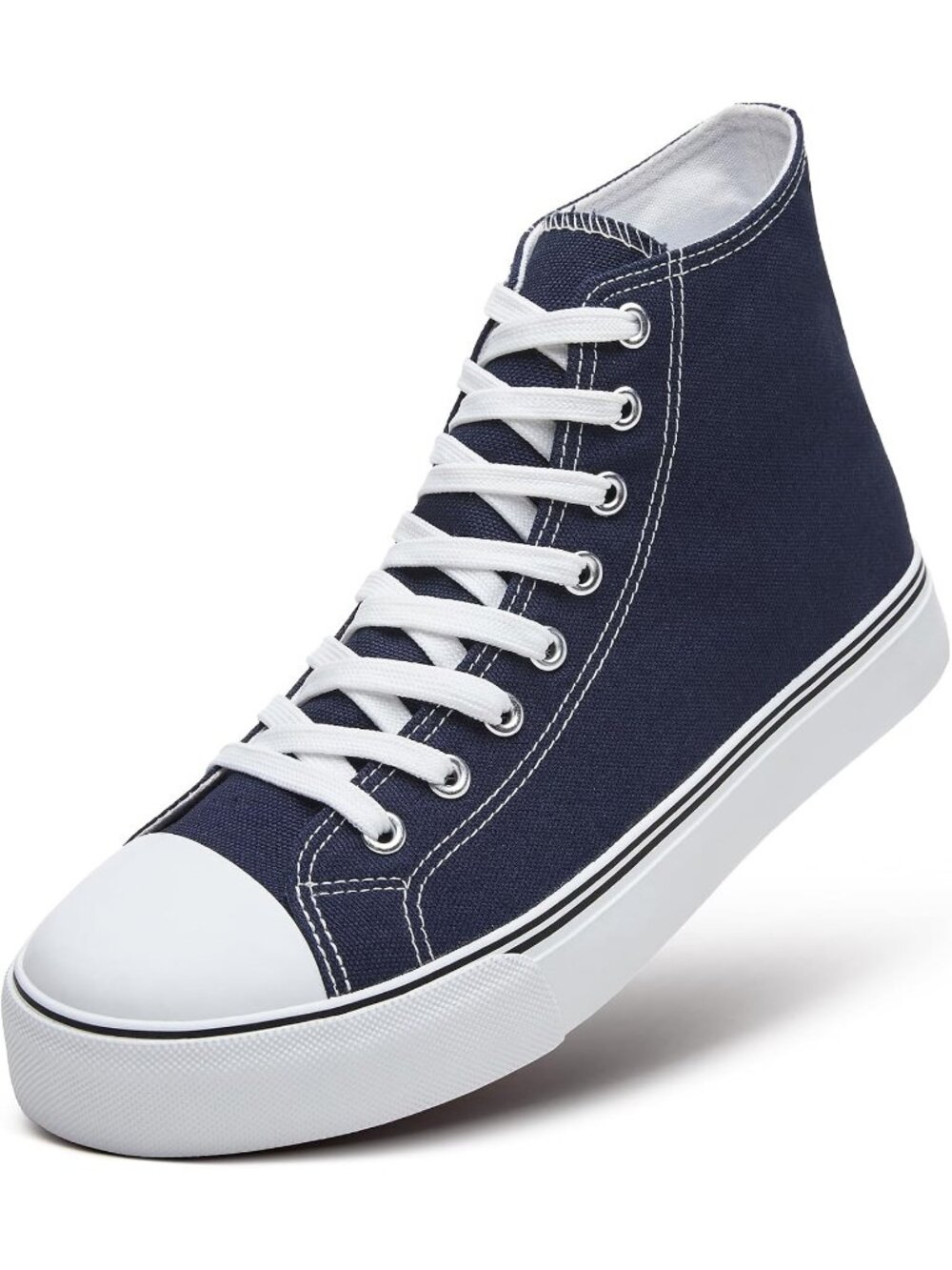 Men's Navy Tennis Shoes Classic Lace Up High  Top Athletic Running Sneakers